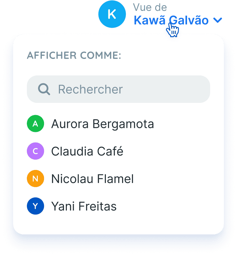 Vue de performance par membre de l'équipe dans Reportei